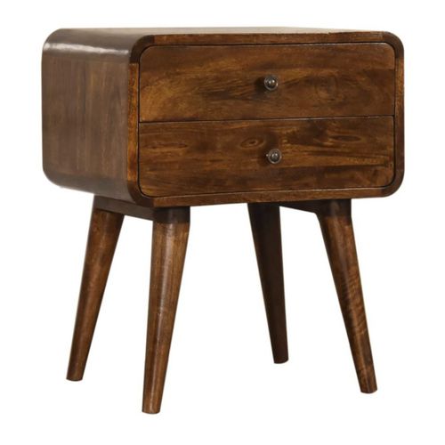 スカンジナビアスタイルベッドサイドテーブル - IN1587 - Artisan Furniture - 無垢材 / 無垢木材製脚 / 湾曲