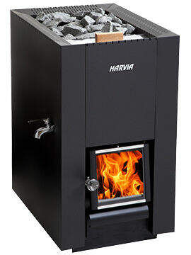 薪サウナヒーター - Harvia Linear 22 es - Fire Ice Systemtec Georg Zelger e.K. - 20 kW...50 kW / 床置き / 金属製