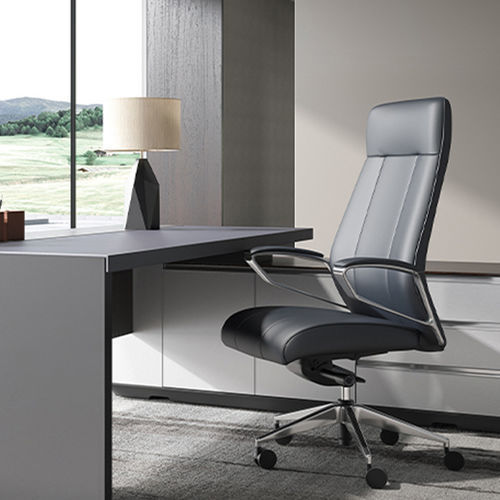 現代風社長椅子 - Calm  - Zhejiang Sunon Furniture Manufacture Co., Ltd. - 革製 / スチール製 / ヘッドレスト付き