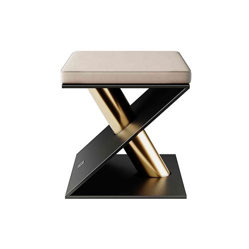 現代風スツール - X STOOL - Hommés Studio - ベロア / 塗装鋼脚 / 鉄製脚