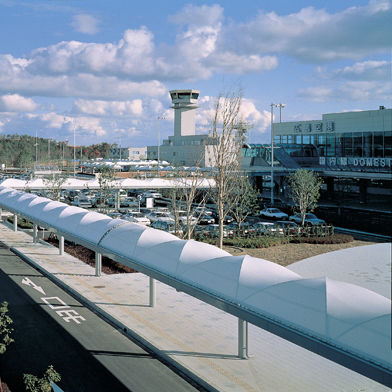 布製建築用膜材 - FGT-600(HIROSHIMA AIRPORT / ROOF OF PAVEMENT) - Chukoh Chemical Industries,Ltd. - フッ素樹脂 / PTFE / PTFEコーティングガラス布