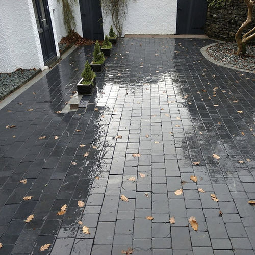 天然石舗石 - GRAPHITE TUMBLED COBBLES - BRAZILIAN STONES - スレート / 屋外用 / 中庭用