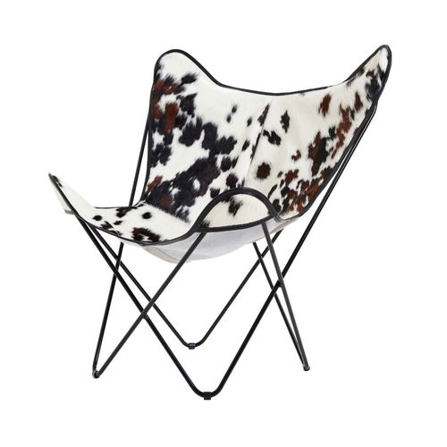 オリジナルデザインチェア - BKF SOFT NATURAL NORMANDE COWHIDE - Butterfly Original - 屋内用 / 牛皮製 / スチール脚