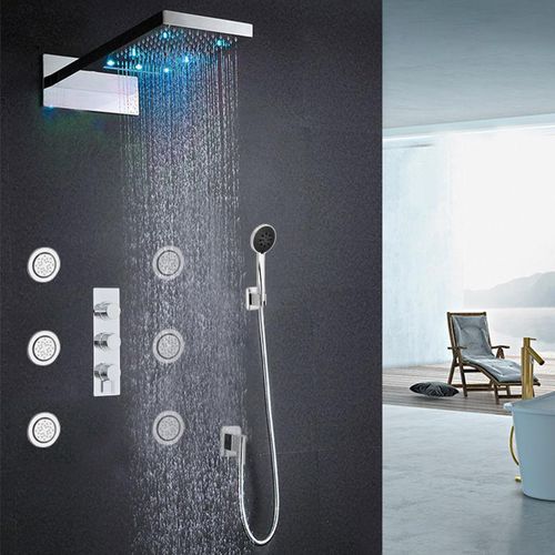 壁取り付け式シャワーセット - WARSAW - FontanaShowers - 現代風 / 雨 / 滝状