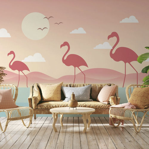 子供部屋用壁紙 - tropical flamant rose - MuralConcept - 現代風 / 不織布製 / パノラマ