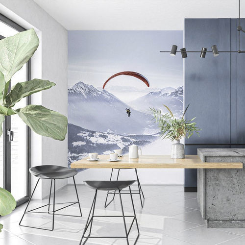 現代風壁紙 - montagne fly in the Alps - MuralConcept - 不織布製 / パノラマ / 多色
