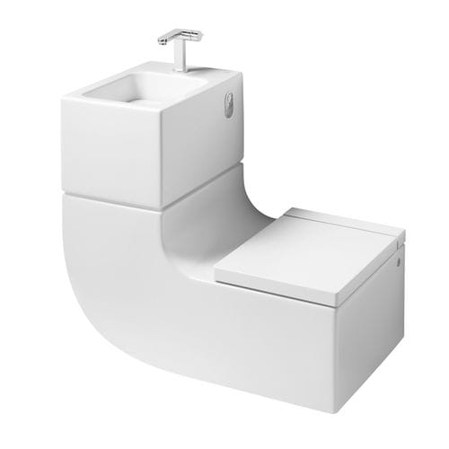 壁掛け式トイレ - W+W - ROCA/ロカ - 磁器製 / 一体型手洗器付き / 現代風