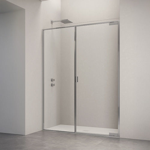 ヒンジ付きシャワースクリーン - PORTA BATTENTE PIVOT SU FISSO IN LINEA B1740 - SAMO - 長方形 / アルコ－ブ用 / 硬化ガラス製