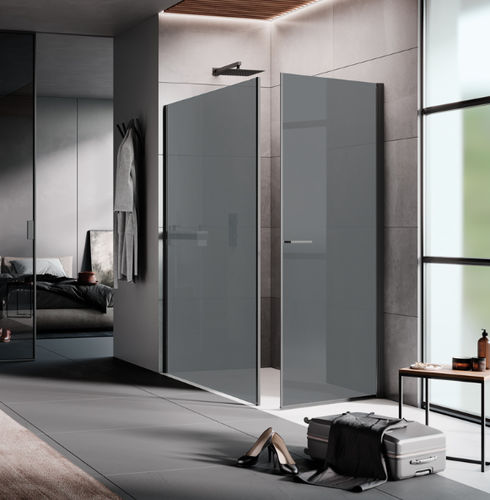 ヒンジ付きシャワースクリーン - HINGED DOOR FOR MAIN WALL OPEN B478X / B478Y - SAMO - 長方形 / コーナータイプ / 可逆式