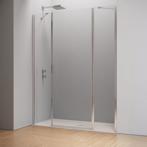 ヒンジ付きシャワースクリーン - HINGED DOOR WITH TWO INLINE FIXED PANEL B2850 - SAMO - 長方形 / アルコ－ブ用 / 硬化ガラス製