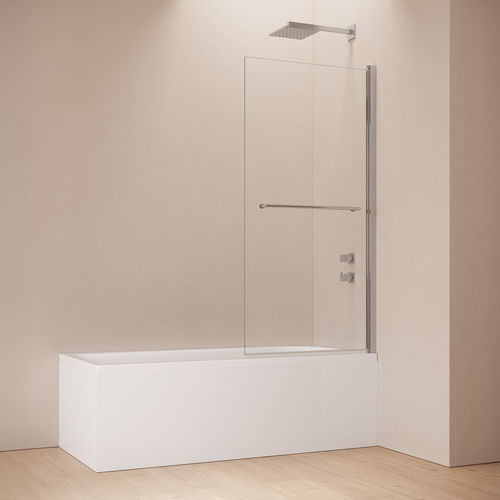 ヒンジ付きシャワースクリーン - HINGED WALL WITH TOWEL HOLDER B8675 - SAMO - 左回り / 右回り / 硬化ガラス製