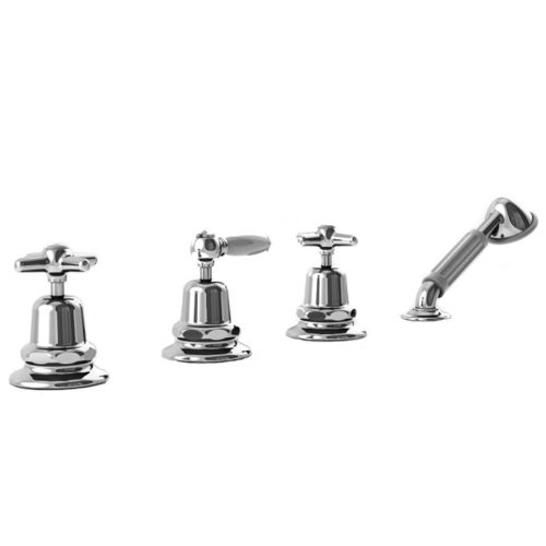 シャワー用ダブルハンドル混合水栓 - 3256TR308 - RUBINETTERIE STELLA - バスタブ用 / カウンタートップ / クロム真鍮製