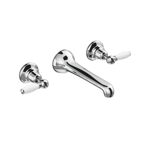 洗面器用ダブルハンドル混合水栓 - 3229 - RUBINETTERIE STELLA - 壁取り付け式 / 組み込み式 / クロムメッキ金属