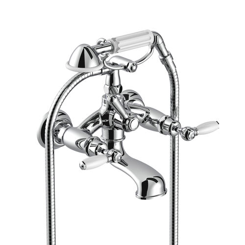 シャワー用ダブルハンドル混合水栓 - 3274-306 - RUBINETTERIE STELLA - バスタブ用 / 壁取り付け式 / クロムメッキ金属