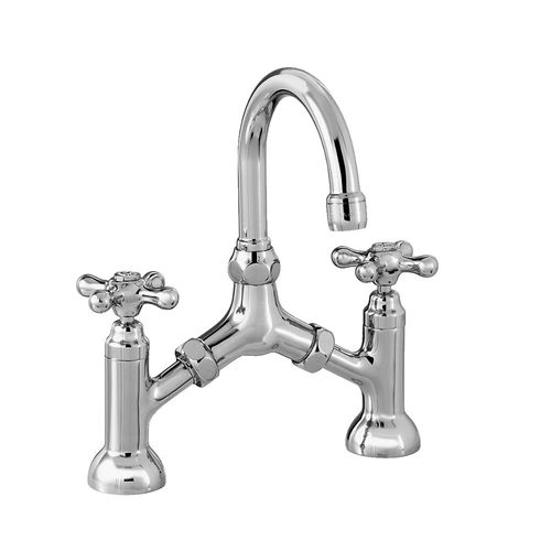 洗面器用ダブルハンドル混合水栓 - 3215 - RUBINETTERIE STELLA - カウンタートップ / クロムメッキ金属 / 青銅