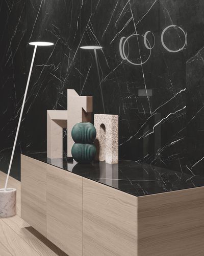 コーティング装飾パネル - SMOOTH FULL-HEIGHT PANELLING MARBLE GLASS EFFECT - GAROFOLI - 調度用 / 壁取り付け式 / 屋内用