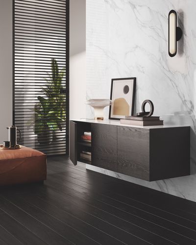 コーティング装飾パネル - SMOOTH FULL-HEIGHT PANELLING IN BORGHINI GREY MARBLE GLASS - GAROFOLI - 調度用 / 壁取り付け式 / 屋内用