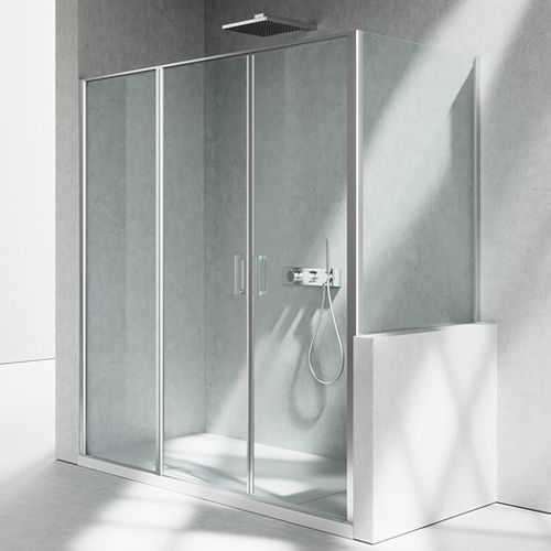 ガラス製シャワー室 - LINEA : L3+LP - VISMARAVETRO - 回転扉 / コーナータイプ / 家庭用