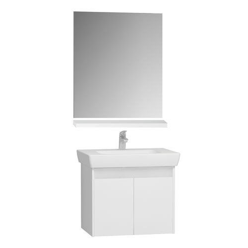 壁掛け式洗面台 - 58901 - VitrA - MDF / チーク材 / メラミン