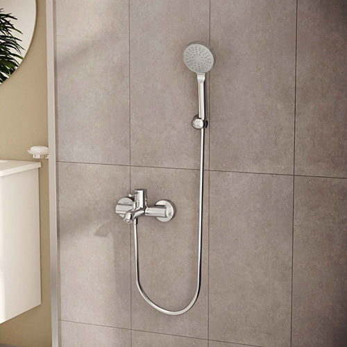 壁取り付け式シャワーセット - MASTER - VitrA - 現代風 / ハンドシャワー付き