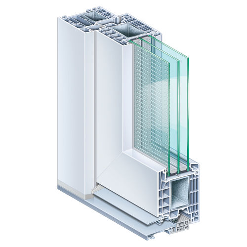スチール製ドアプロファイル - 88 INWARD OPENING - KÖMMERLING - PVC / 断熱