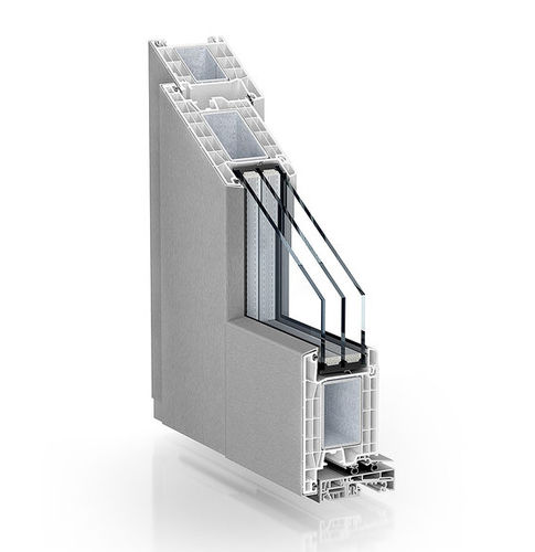 PVCドアプロファイル - 76 RESIDENTIAL DOOR ALUCLIP OUTWARD OPENING - KÖMMERLING - アルミニウム / 安全用 / 断熱層