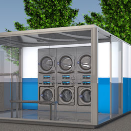 正面投入洗濯機 - BLUEWASHBOX CABINET - Danube - 組み込み式 / 産業用 / ドライ機能