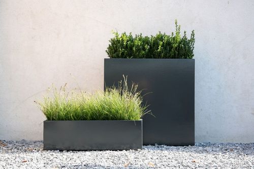 溶融亜鉛メッキ鋼製プランター - FLOWERBOX - Conmoto - 正方形 / 現代風 / 屋内用