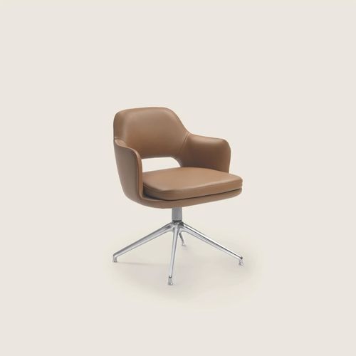 現代風ダイニングルーム用チェア - ELISEO - FLEXFORM - 屋内用 / 革製 / 木製
