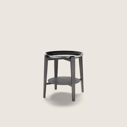 現代風ローテーブル - CABAR&Eacute; - FLEXFORM - 金属製 / 無垢材 / ウォールナット