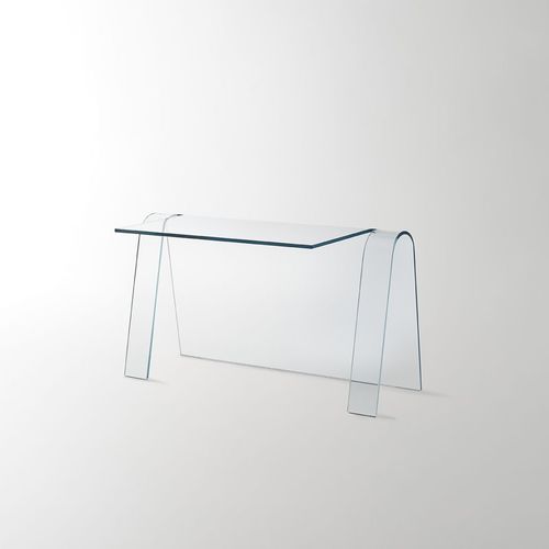 現代風デスク - FOLIO - GLAS ITALIA - ガラス製 / パネル脚