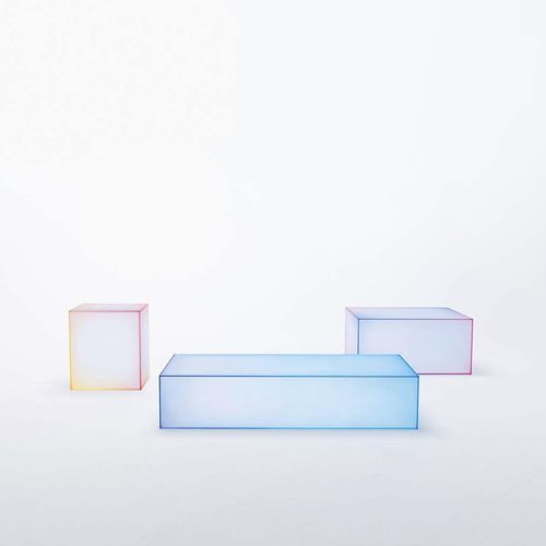 現代風ローテーブル - SOFT - GLAS ITALIA - ガラス製 / 長方形 / 正方形