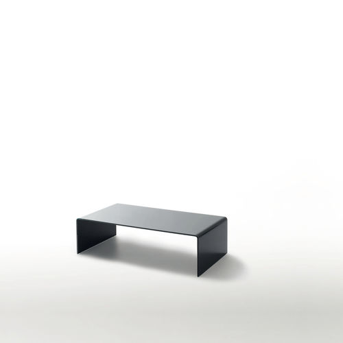 現代風ローテーブル - CURVI - GLAS ITALIA - ラッカー塗装ガラス製 / 長方形 / 正方形