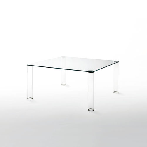 現代風ダイニングテーブル - PIPELINE  - GLAS ITALIA - ガラス製 / 長方形 / 業務用