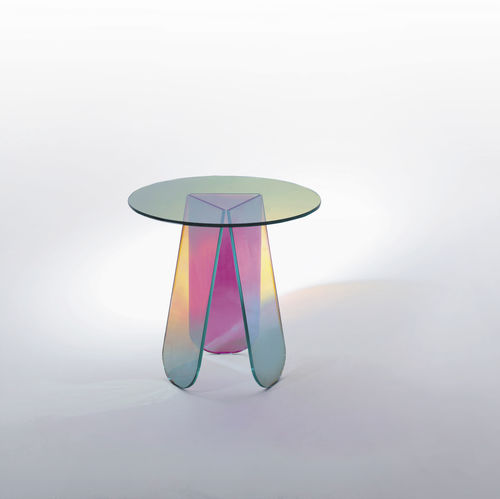 現代風ローテーブル - SHIMMER  - GLAS ITALIA - ガラス製 / 円形 / 楕円形