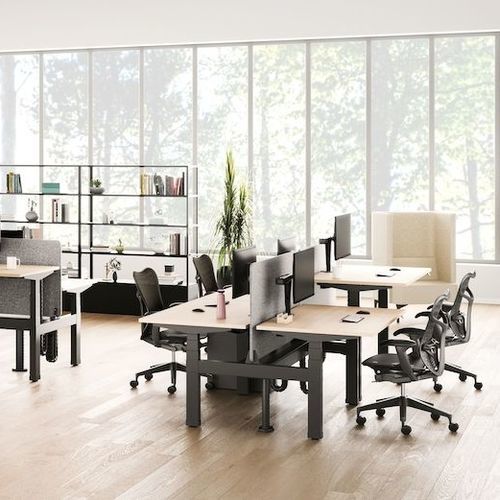 オープンスペース用デスク - NEVI LINK - Herman Miller - 床置き / 2~4人用 / 2人用