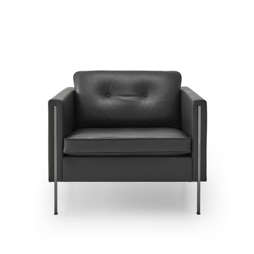 クラシックアームチェア - ANDY - Ligne Roset - 革製 / 布製 / ポリエステル製