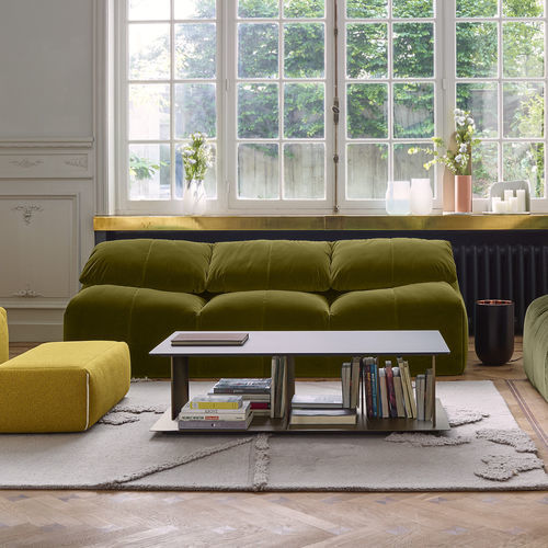 現代風ソファー - PLUMY - Ligne Roset - 布製 / ポリウレタン フォーム製 / 革製