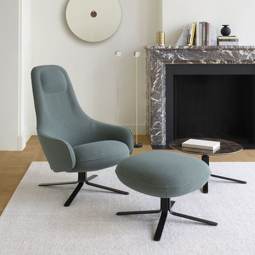 ミニマリストアームチェア - MOA - Ligne Roset - 革製 / 発泡体 / 布製