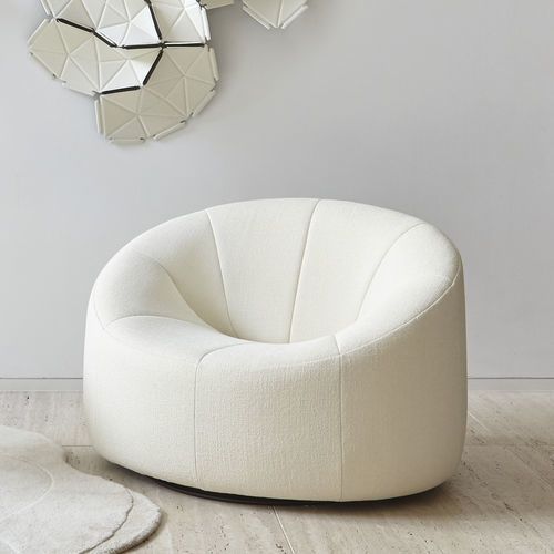 デザインアームチェア - PUMPKIN - Ligne Roset - 革製 / ポリウレタン フォーム製 / 布製
