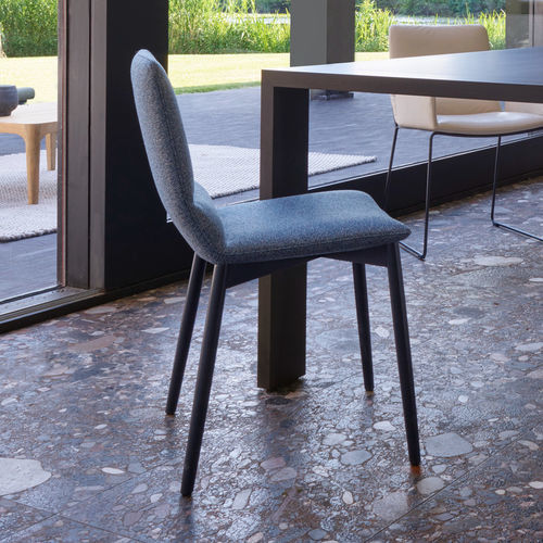 現代風ダイニングルーム用チェア - BENDCHAIR - Ligne Roset - 屋内用 / 革製 / 布製