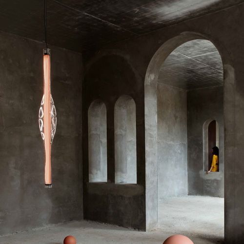 ペンダントランプ - DUNE - Lzf-Lamps - 吹きガラス製 / ホウケイ酸ガラス製 / 突板