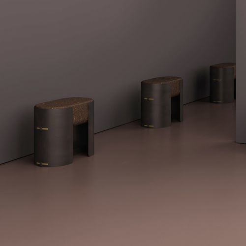 現代風スツール - BOLOTA CAPTURE - Skram Furniture - コルク製 / アルミニウム脚 / コントラクト