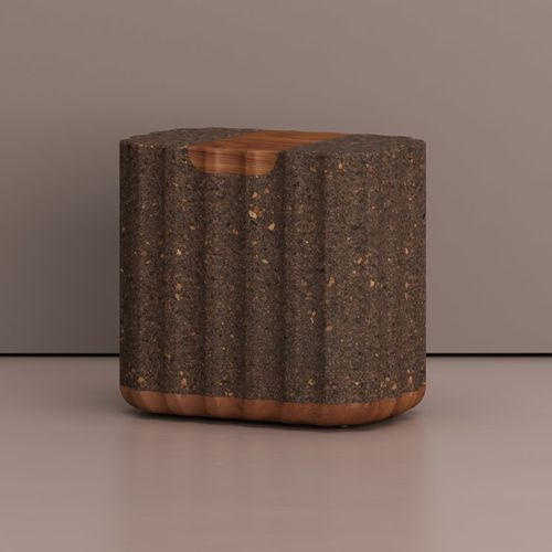 現代風スツール - BOLOTA SCALLOP  - Skram Furniture - 楓材製 / コルク製 / アフロルモシア製