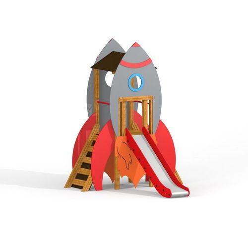 プレイグランド用プレイストラクチャー - ROCKET  - Lars Laj - ステンレススチール製 / 木製 / HDPE