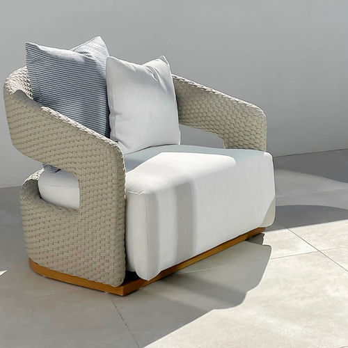 現代風アームチェア - MOON - G&G Italia Designer Furniture - ポリウレタン フォーム製 / 布製 / 防水生地