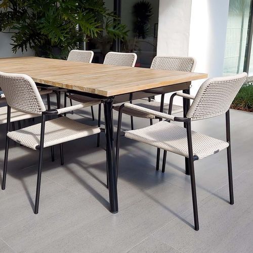 現代風アームチェア - MAYA - G&G Italia Designer Furniture - ポリウレタン フォーム製 / ロープ / アルミニウム