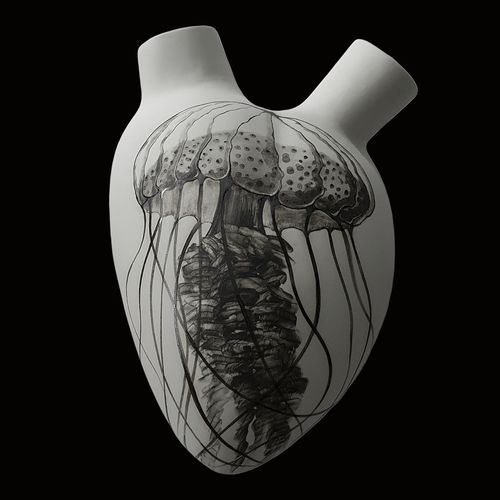 現代風花瓶 - JELLYFISH - ELICA STUDIO - 磁器製 / 手作り / 業務用