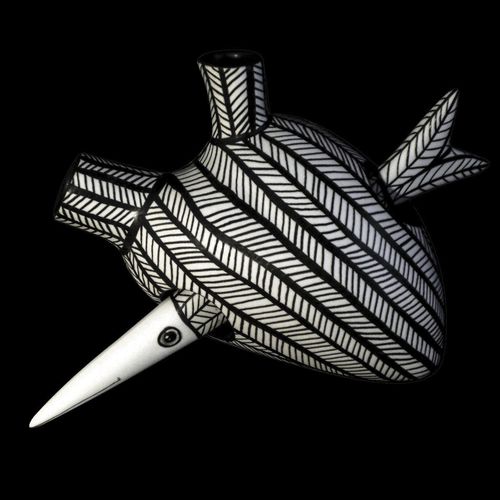 現代風花瓶 - H-6 TRANSFISH - ELICA STUDIO - 磁器製 / 手作り / 壁用