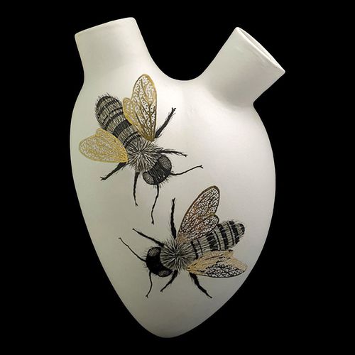 現代風花瓶 - BEES - ELICA STUDIO - 磁器製 / 壁用 / 手作り